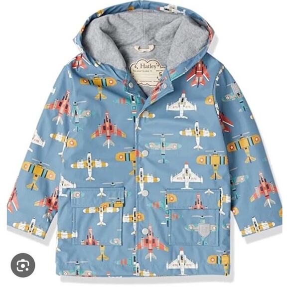 Hatley Flying Aircrafts Raincoat Sealed and Lined Sz 3 $68 - Picture 1 of 14